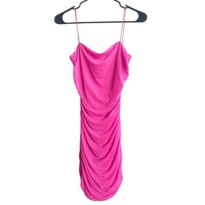 Princess Polly cinched bodycon mini dress in pink with open back, size US 6